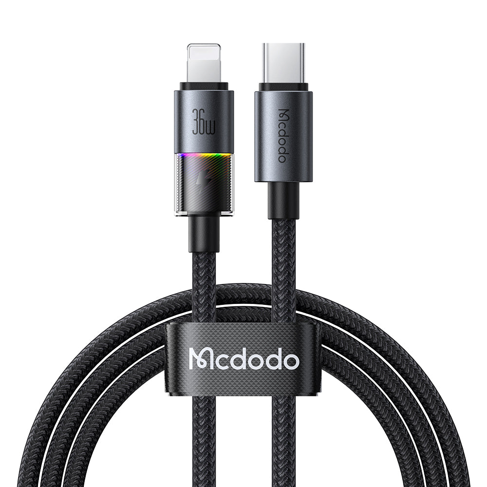 Mcdodo CA-8190 USB-C σε Lightning Καλώδιο 36W 1.2m με LED - Black