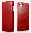 iCarer Vintage Series Curved Edge - Δερμάτινη Θήκη Apple iPhone SE 2022 / 2020 / 8 / 7 - Red (RIP701-RD)