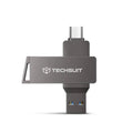 Techsuit THSM20 Dual USB 3.0 / USB-C Flash Drive 128GB - Grey