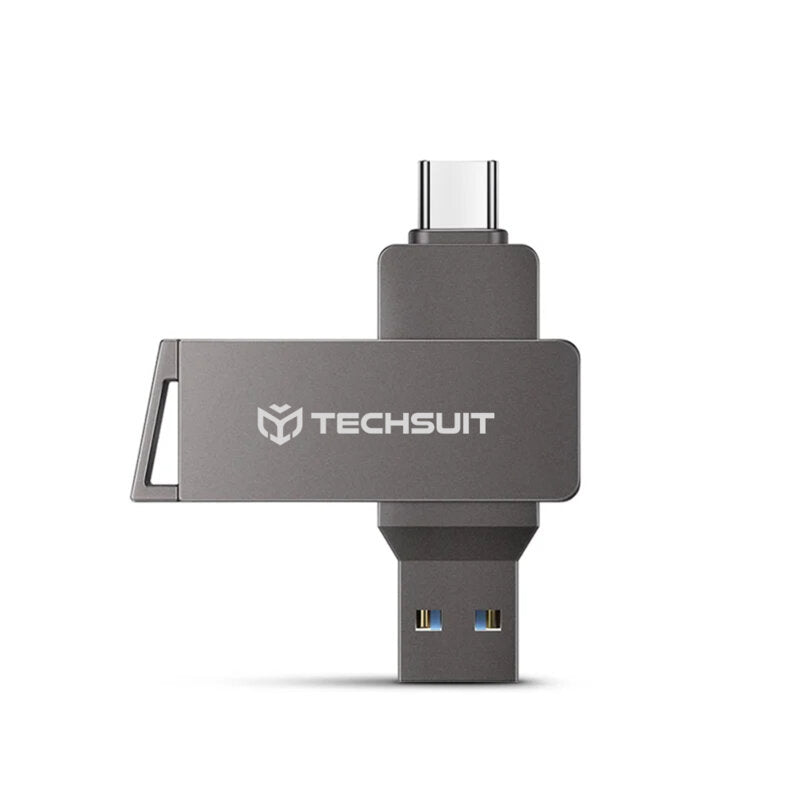 Techsuit THSM20 Dual USB 3.0 / USB-C Flash Drive 128GB - Grey