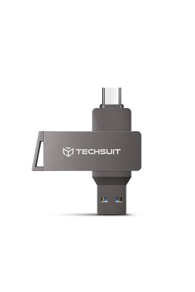 Techsuit THSM20 Dual USB 3.0 / USB-C Flash Drive 256GB - Grey