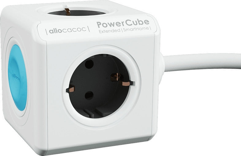 Allocacoc PowerCube Extended Smarthome - Πολύπριζο με 4 Υποδοχές και Σύνδεση με Smartphone - Grey (10753/DEEXSH)