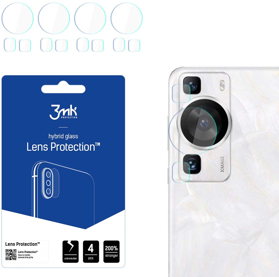 3MK Hybrid Glass Camera Protector - Αντιχαρακτικό Υβριδικό Προστατευτικό Γυαλί για Φακό Κάμερας Huawei P60 Pro - 4 Τεμάχια (5