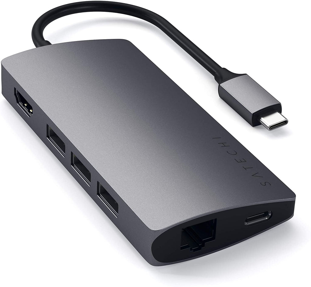 Satechi Type-C USB 4K Multiport Adapter Hub V2 - Mε 1x USB Type-C / 3x USB 3.0 / 1x HDMI / 1x Micro SD / SD / 1x Ethernet - S