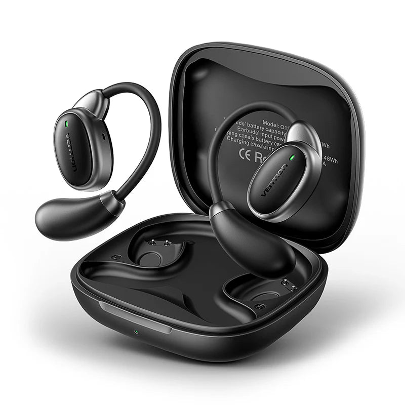 Vention OpenBeat 013 Open Ear Bluetooth Handsfree Ακουστικά με Αντοχή στον Ιδρώτα και Θήκη Φόρτισης Μαύρα NBSB0