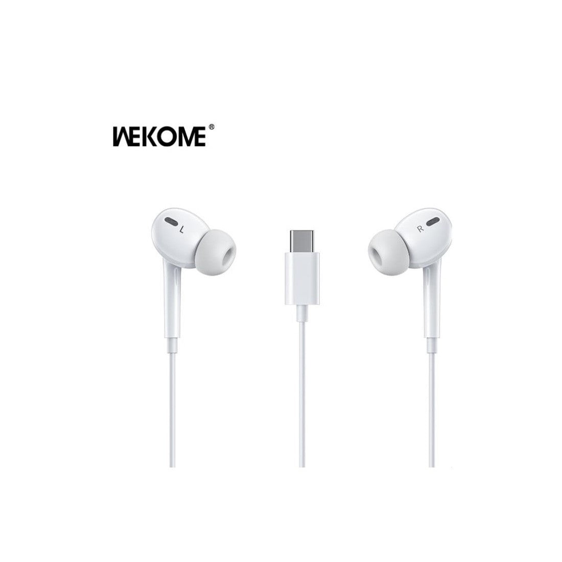 WK YA17 In-ear Handsfree Ακουστικά με Βύσμα USB-C Λευκό