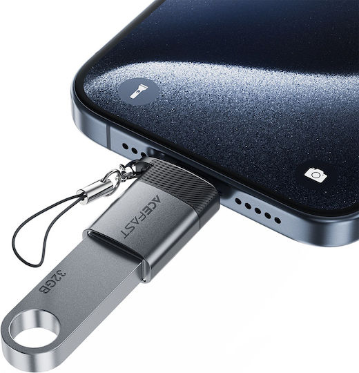 Acefast J1 Αντάπτορας USB-C σε USB-A 3.0 5Gbps Μαύρος