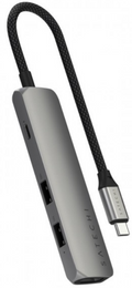 Αντάπτορας Satechi 4in1 USB-C Slim Multiport 4K Adapter Type-C (male) σε 2 x USB-A 10Gbps 1 x Type-C 85W 1 x HDMI 4K - Space 