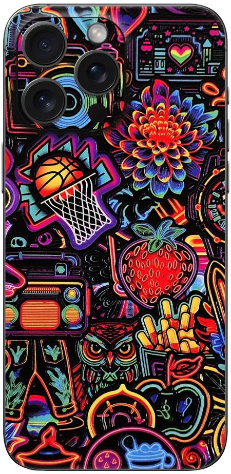 Αυτοκόλλητο Skin Προστασίας Πλάτης iPhone 16 Pro Gams Premium Vinyl Skin Back Plate - 3D Neon (GAMS-VNL-SKIN-3DN-001-084)