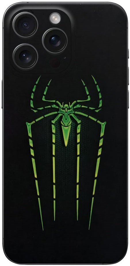 Αυτοκόλλητο Skin Προστασίας Πλάτης iPhone 16 Pro Max Gams Premium Vinyl Skin Back Plate Φωσφορίζον - Luminus Spider (GAMS-VNL