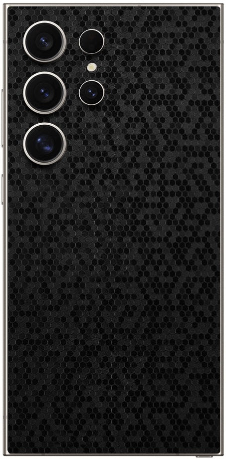 Αυτοκόλλητο Skin Προστασίας Πλάτης - Samsung Galaxy S24 Ultra - Gams Premium Vinyl Skin Back Plate - Honeycomb Black (GAMS-VN