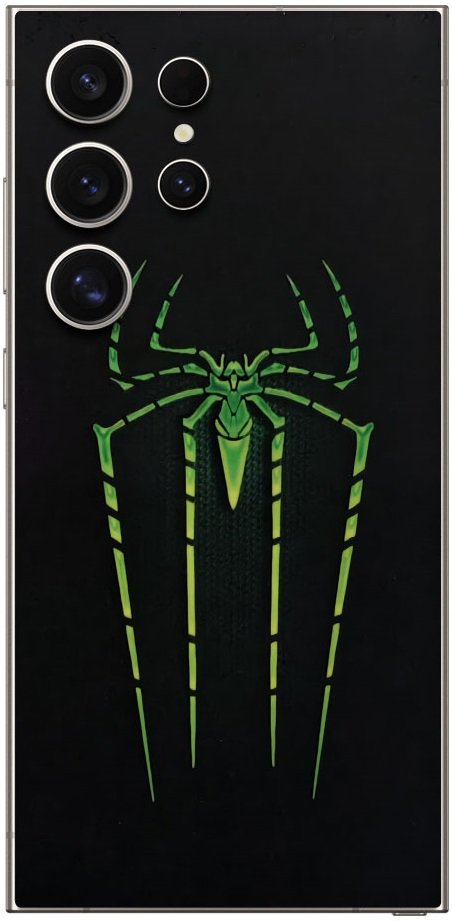 Αυτοκόλλητο Skin Προστασίας Πλάτης Samsung Galaxy S24 Ultra Gams Premium Vinyl Skin Back Plate Φωσφορίζον - Luminus Spider (G