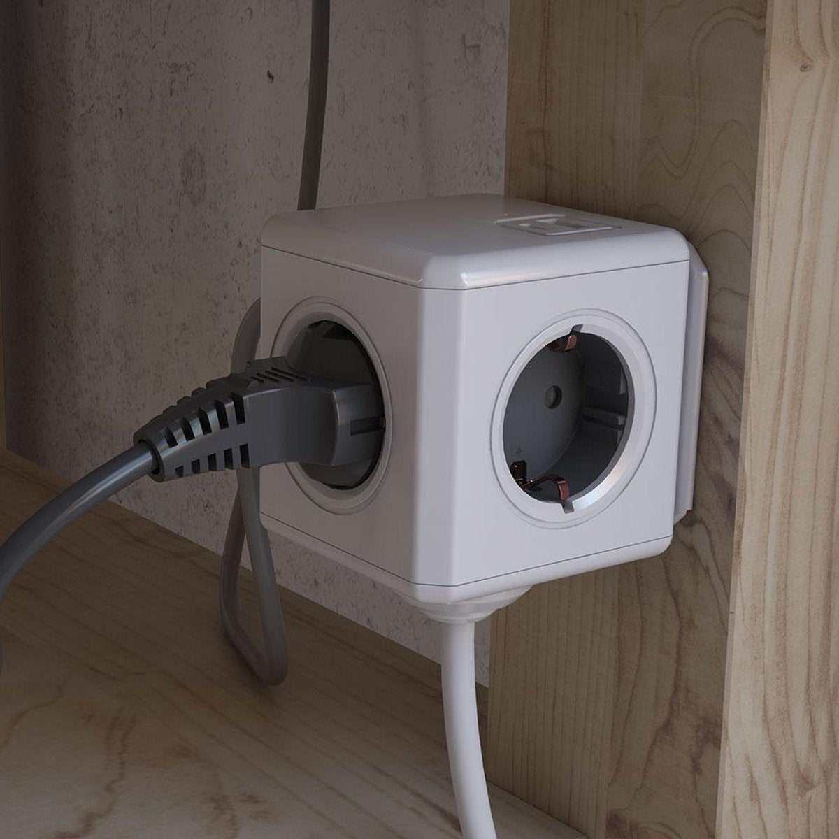 Allocacoc PowerCube Extended USB A + C - Πολύπριζο με 4 Υποδοχές 3680W & Καλώδιο 150cm - 1 x USB-A / 1 x Type-C - 2.4A - Trol