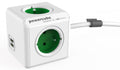 Allocacoc PowerCube Extended USB - Πολύπριζο με 4 Υποδοχές 3680W & Καλώδιο 150cm - 2 x USB-A - 10.5W - Kelly Green - 2 Έτη Εγ