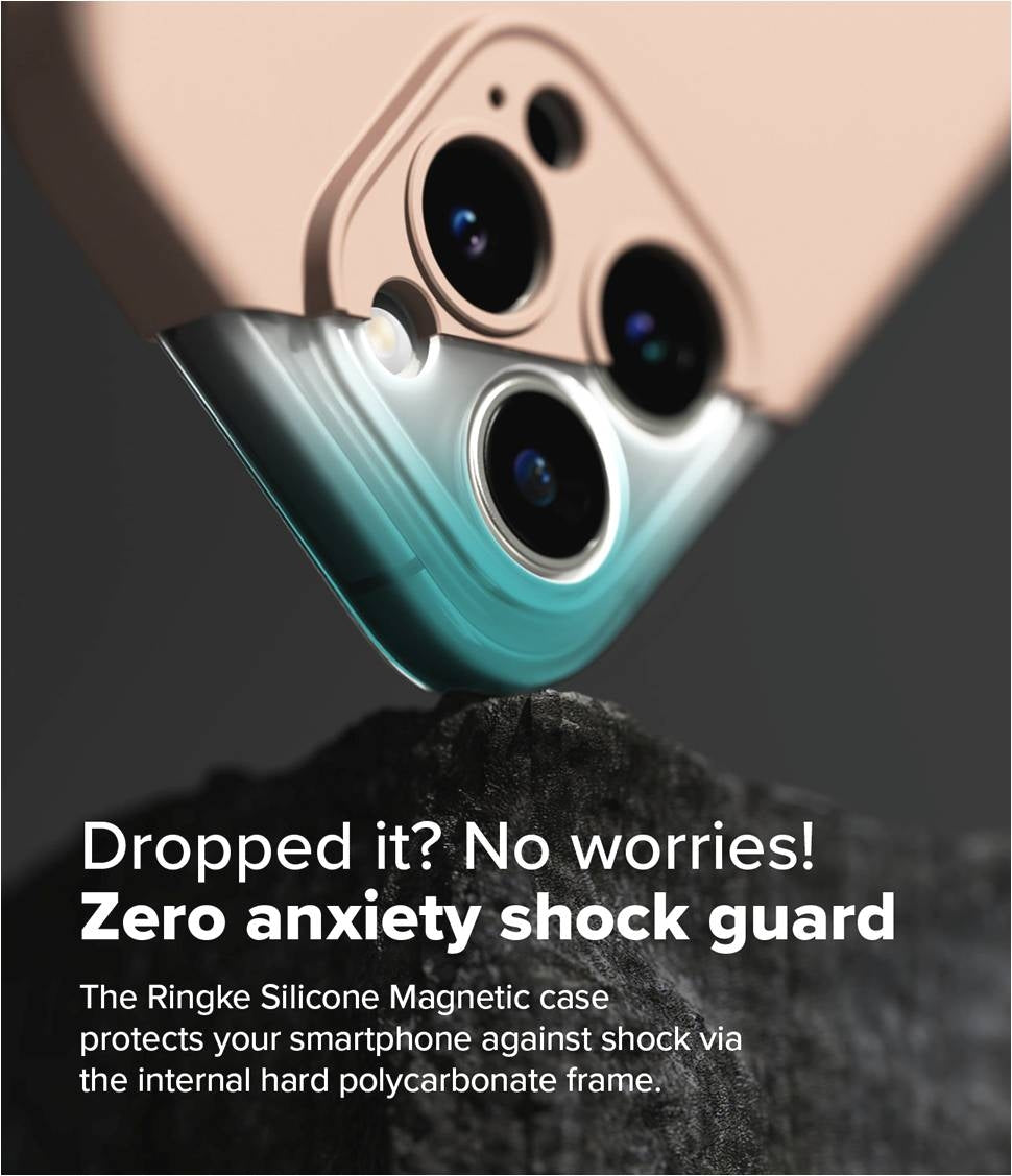 Ανθεκτική MagSafe Θήκη Σιλικόνης - Apple iPhone 16 Pro - Ringke Silicone Magnetic - Pink Sand (8809961789960)