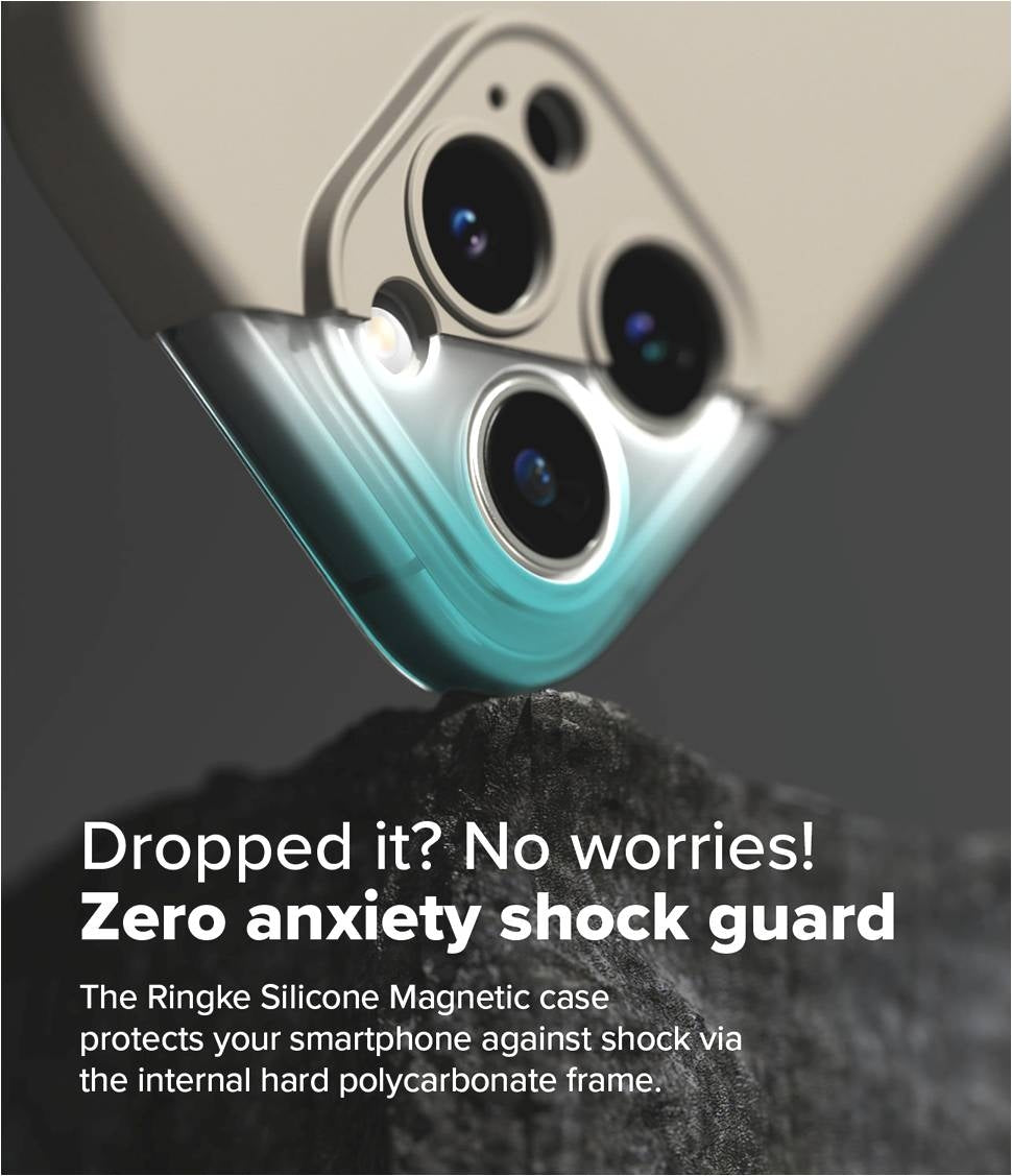 Ανθεκτική MagSafe Θήκη Σιλικόνης - Apple iPhone 16 Pro - Ringke Silicone Magnetic - Stone (8809961789984)