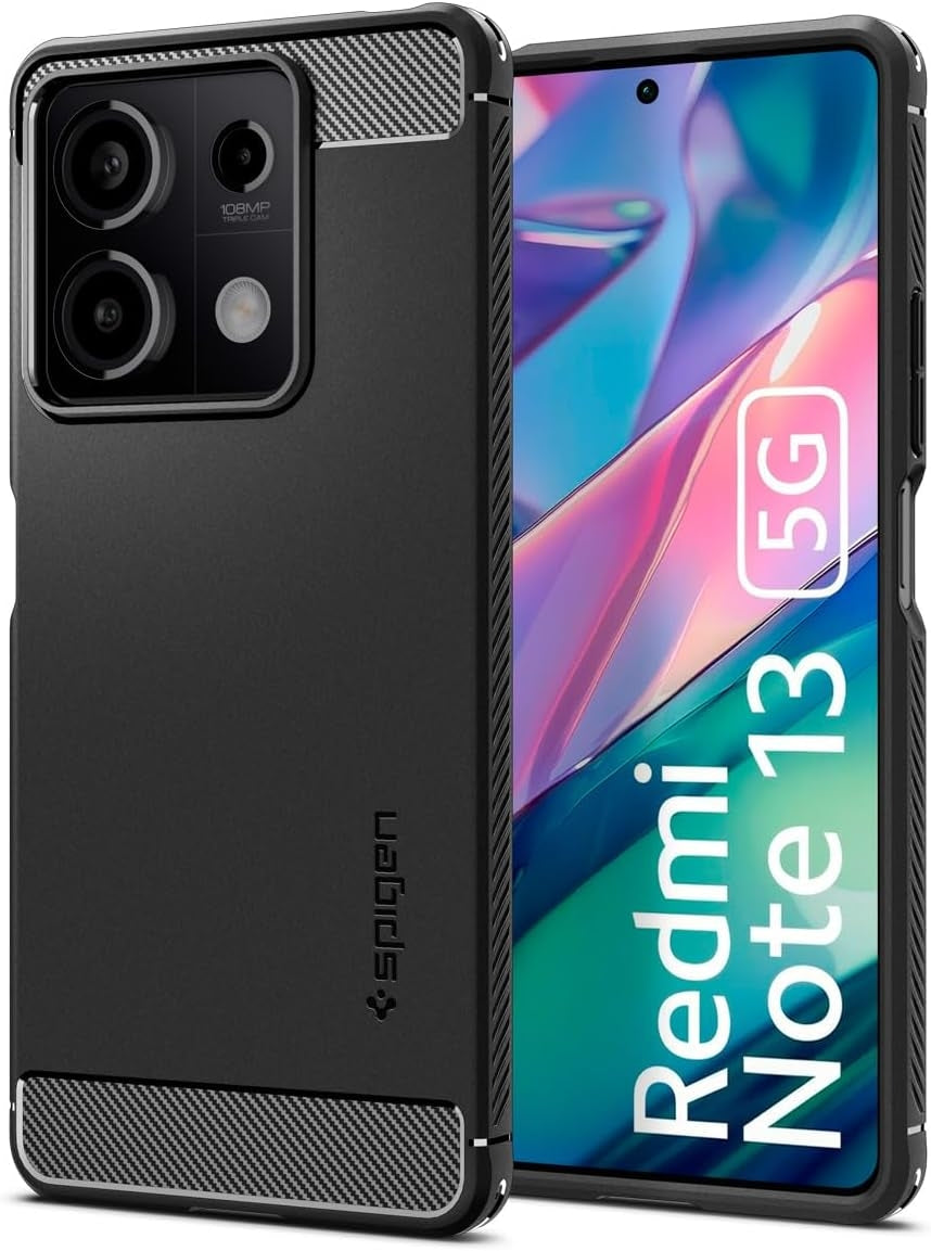 Ανθεκτική Θήκη Σιλικόνης - Xiaomi Redmi Note 13 5G - Spigen Rugged Armor - Matte Black (ACS07665)