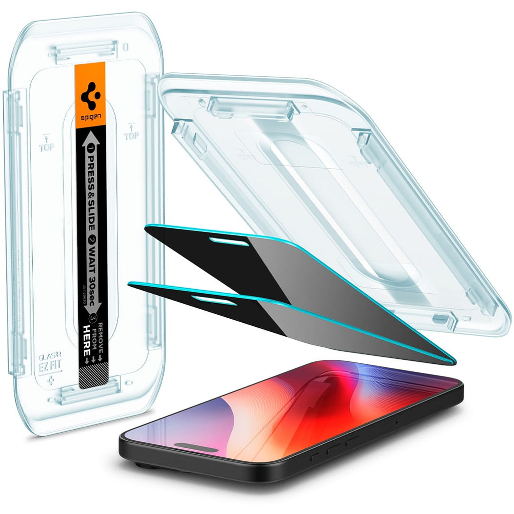Αντιχαρακτικό Γυαλί Προστασίας iPhone 17 / 17 Pro / 16 Pro - Spigen Privacy Tempered Glass GLAS.tR EZ Fit Απορρήτου Οθόνης - 