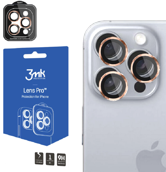 Αντιχαρακτικό Γυαλί Προστασίας Apple iPhone 16 Pro / 16 Pro Max - 3MK Lens Protection Pro για Φακό Κάμερας - Rose Brown (5903