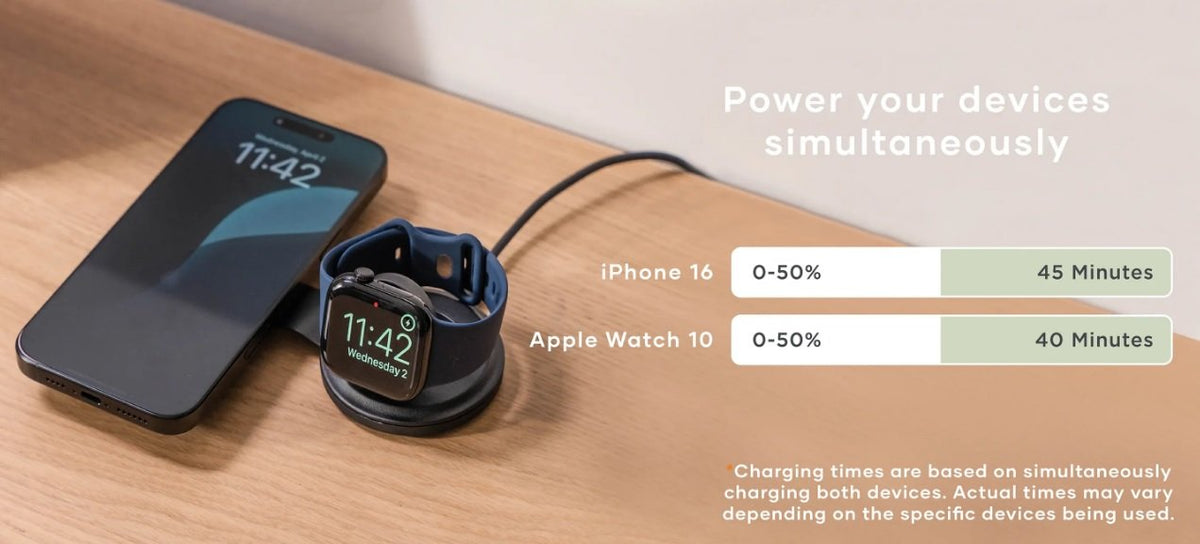 Ασύρματος Φορτιστής Satechi OntheGo 2 in 1 Charger Μαγνητική Βάση MagSafe / Qi2 για iPhone 15W / Apple Watch 5W - Black (ST-Q