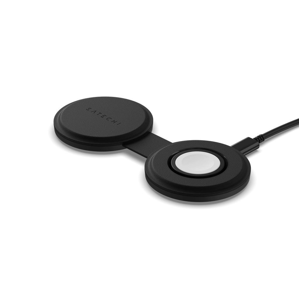 Ασύρματος Φορτιστής Satechi OntheGo 2 in 1 Charger Μαγνητική Βάση MagSafe / Qi2 για iPhone 15W / Apple Watch 5W - Black (ST-Q