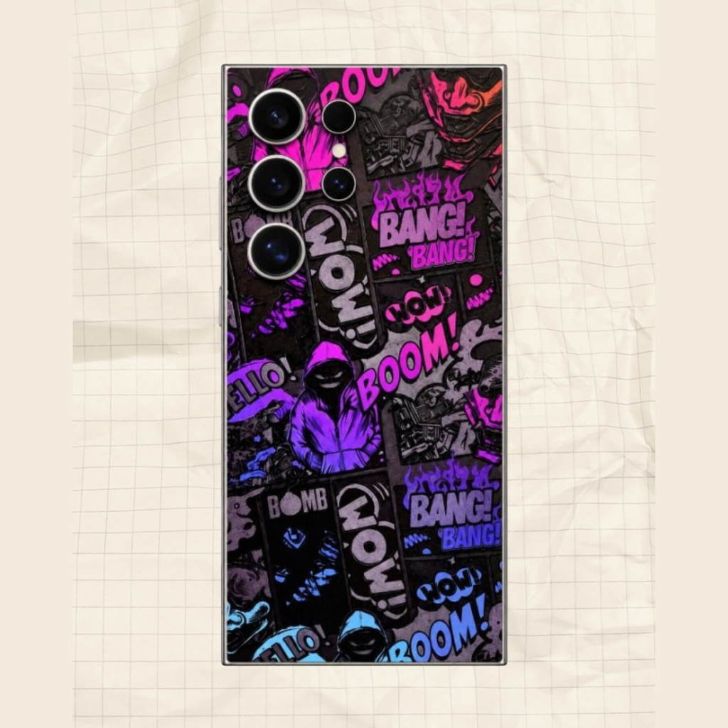 Αυτοκόλλητο Skin Προστασίας Πλάτης Samsung Galaxy S24 Ultra Gams Premium Vinyl Skin Back Plate - 3D Neonbomb (GAMS-VNL-SKIN-3