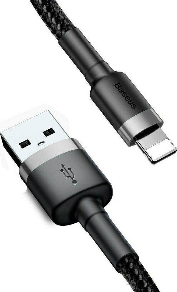 Baseus Καλώδιο Φόρτισης και Μεταφοράς Δεδομένων USB σε Lightning 200cm - 1.5A - Grey / Black (CALKLF-CG1)