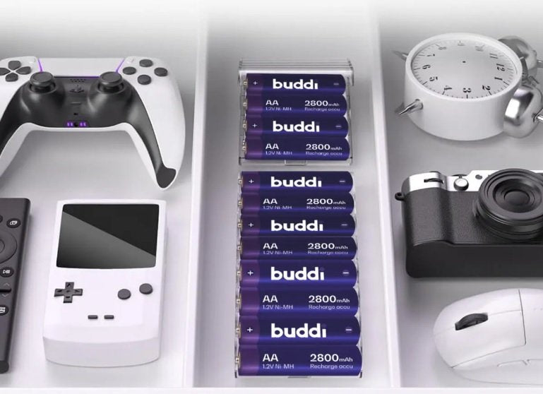 Μπαταρίες Buddi Επαναφορτιζόμενες AA Ni-MH 2.800mAh 1.2V 4 Τεμάχια - Purple (8719246466786)