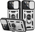 Bodycell Armor Slide - Ανθεκτική Θήκη Apple iPhone 13 mini με Κάλυμμα για την Κάμερα & Μεταλλικό Ring Holder - Silver (520601