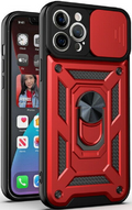 Bodycell Armor Slide - Ανθεκτική Θήκη Apple iPhone 13 Pro Max με Κάλυμμα για την Κάμερα & Μεταλλικό Ring Holder - Red (520601