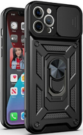 Bodycell Armor Slide - Ανθεκτική Θήκη Apple iPhone 13 Pro με Κάλυμμα για την Κάμερα & Μεταλλικό Ring Holder - Black (52060150