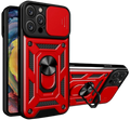 Bodycell Armor Slide - Ανθεκτική Θήκη Apple iPhone 14 Pro Max με Κάλυμμα για την Κάμερα & Μεταλλικό Ring Holder - Red (520601