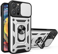 Bodycell Armor Slide - Ανθεκτική Θήκη Apple iPhone 14 Pro με Κάλυμμα για την Κάμερα & Μεταλλικό Ring Holder - Silver (5206015