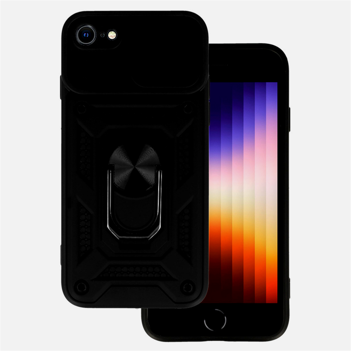 Bodycell Armor Slide - Ανθεκτική Θήκη Apple iPhone SE 2022 / 2020 / 8 / 7 με Κάλυμμα για την Κάμερα & Μεταλλικό Ring Holder -