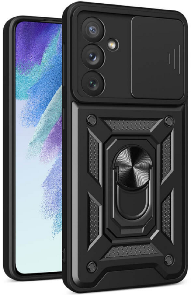 Bodycell Armor Slide - Ανθεκτική Θήκη Samsung Galaxy A14 με Κάλυμμα για την Κάμερα & Μεταλλικό Ring Holder - Black (520601501