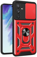 Bodycell Armor Slide - Ανθεκτική Θήκη Samsung Galaxy A14 με Κάλυμμα για την Κάμερα & Μεταλλικό Ring Holder - Red (52060150187
