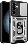 Bodycell Armor Slide - Ανθεκτική Θήκη Samsung Galaxy A25 με Κάλυμμα για την Κάμερα & Μεταλλικό Ring Holder - Silver (52060150