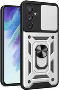 Bodycell Armor Slide - Ανθεκτική Θήκη Samsung Galaxy A34 με Κάλυμμα για την Κάμερα & Μεταλλικό Ring Holder - Silver (52060150