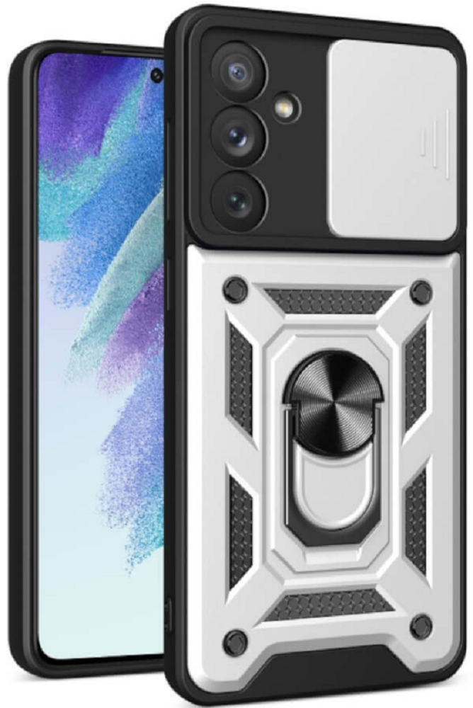 Bodycell Armor Slide - Ανθεκτική Θήκη Samsung Galaxy A54 με Κάλυμμα για την Κάμερα & Μεταλλικό Ring Holder - Silver (52060150