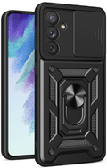 Bodycell Armor Slide - Ανθεκτική Θήκη Samsung Galaxy S23 FE με Κάλυμμα για την Κάμερα & Μεταλλικό Ring Holder - Black (520601