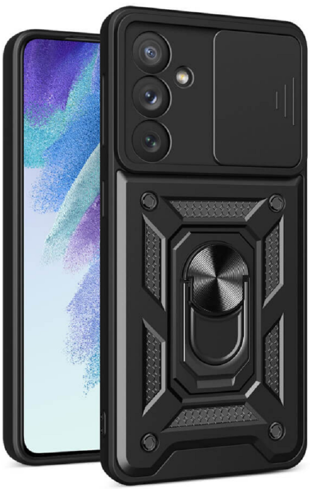 Bodycell Armor Slide - Ανθεκτική Θήκη Samsung Galaxy S23 FE με Κάλυμμα για την Κάμερα & Μεταλλικό Ring Holder - Black (520601