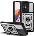 Bodycell Armor Slide - Ανθεκτική Θήκη Xiaomi Redmi 12C με Κάλυμμα για την Κάμερα & Μεταλλικό Ring Holder - Silver (5206015012