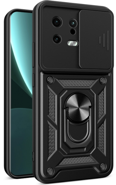 Bodycell Armor Slide - Ανθεκτική Θήκη Xiaomi 13 με Κάλυμμα για την Κάμερα & Μεταλλικό Ring Holder - Black (5206015011474)