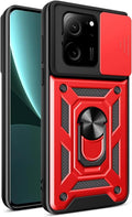 Bodycell Armor Slide - Ανθεκτική Θήκη Xiaomi 13T / 13T Pro με Κάλυμμα για την Κάμερα & Μεταλλικό Ring Holder - Red (520601507