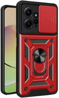 Bodycell Armor Slide - Ανθεκτική Θήκη Xiaomi Redmi Note 12 4G με Κάλυμμα για την Κάμερα & Μεταλλικό Ring Holder - Red (520601