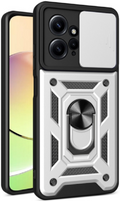 Bodycell Armor Slide - Ανθεκτική Θήκη Xiaomi Redmi Note 12 4G με Κάλυμμα για την Κάμερα & Μεταλλικό Ring Holder - Silver (520