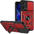 Bodycell Armor Slide - Ανθεκτική Θήκη Xiaomi Redmi Note 12 Pro Plus με Κάλυμμα για την Κάμερα & Μεταλλικό Ring Holder - Red (