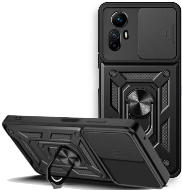 Bodycell Armor Slide - Ανθεκτική Θήκη Xiaomi Redmi Note 12S με Κάλυμμα για την Κάμερα & Μεταλλικό Ring Holder - Black (520601