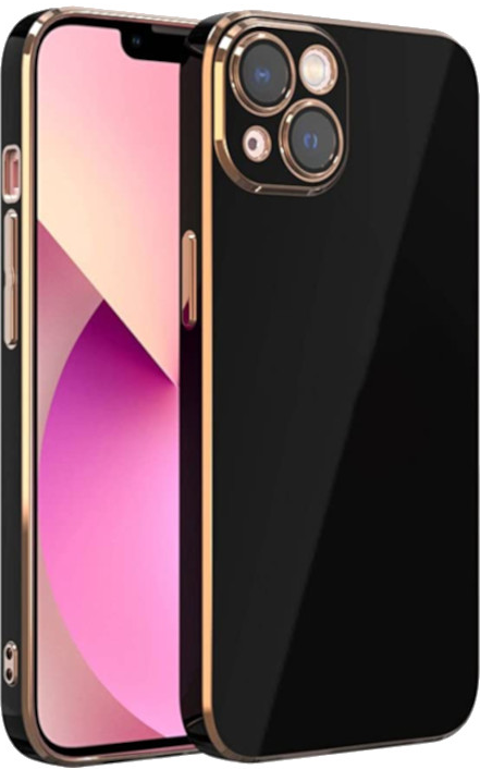 Bodycell Gold Plated - Θήκη Σιλικόνης Apple iPhone 13 - Black (5206015069130)