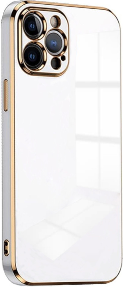Bodycell Gold Plated - Θήκη Σιλικόνης Apple iPhone 13 Pro - White (5206015069185)